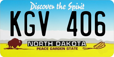 ND license plate KGV406