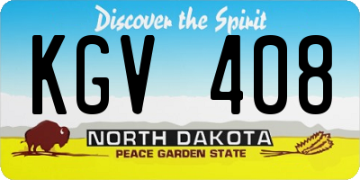 ND license plate KGV408