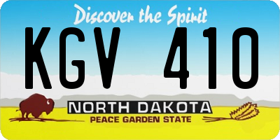 ND license plate KGV410
