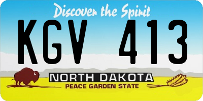 ND license plate KGV413
