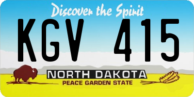 ND license plate KGV415