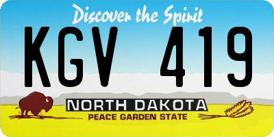 ND license plate KGV419