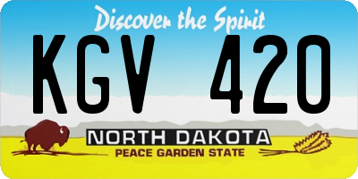 ND license plate KGV420