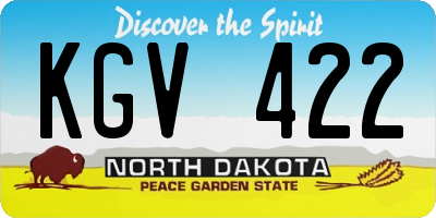 ND license plate KGV422