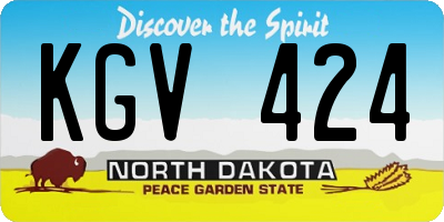 ND license plate KGV424