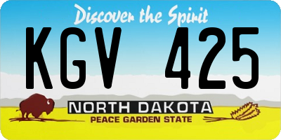 ND license plate KGV425