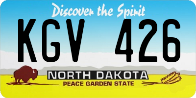 ND license plate KGV426