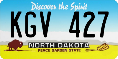 ND license plate KGV427