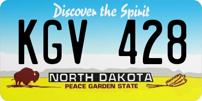 ND license plate KGV428