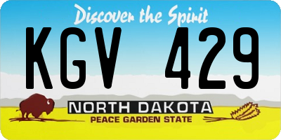 ND license plate KGV429