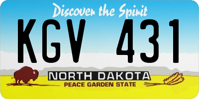 ND license plate KGV431