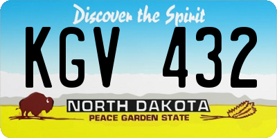 ND license plate KGV432