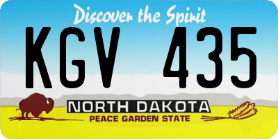 ND license plate KGV435