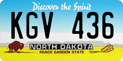 ND license plate KGV436
