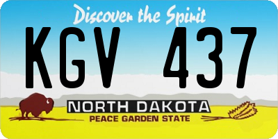 ND license plate KGV437