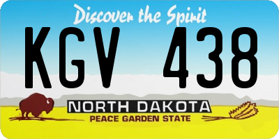 ND license plate KGV438