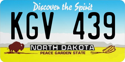 ND license plate KGV439