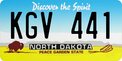 ND license plate KGV441