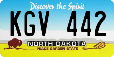 ND license plate KGV442