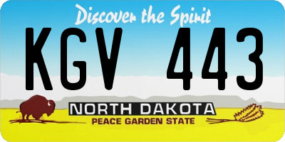 ND license plate KGV443