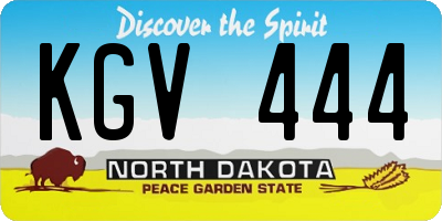 ND license plate KGV444