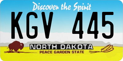 ND license plate KGV445