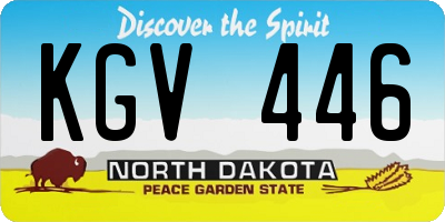 ND license plate KGV446