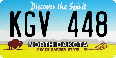 ND license plate KGV448