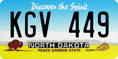 ND license plate KGV449