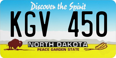 ND license plate KGV450