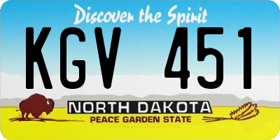 ND license plate KGV451