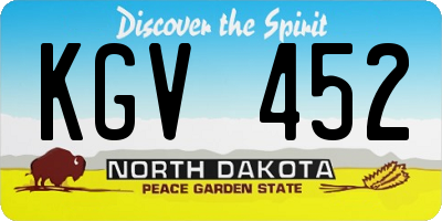 ND license plate KGV452