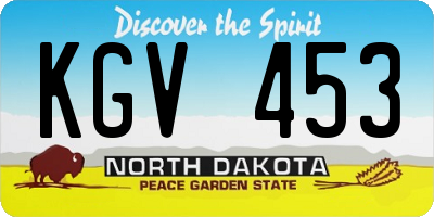 ND license plate KGV453