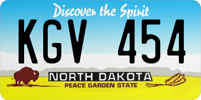 ND license plate KGV454