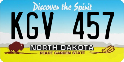 ND license plate KGV457