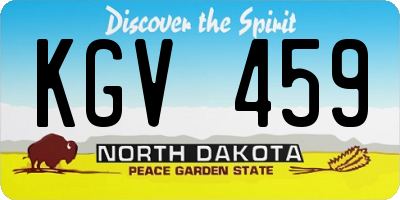 ND license plate KGV459