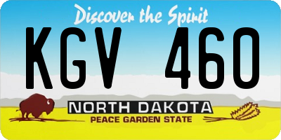 ND license plate KGV460