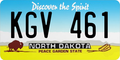 ND license plate KGV461