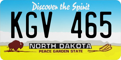 ND license plate KGV465