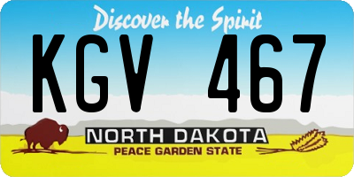 ND license plate KGV467