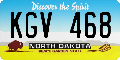ND license plate KGV468