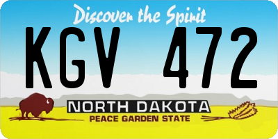 ND license plate KGV472