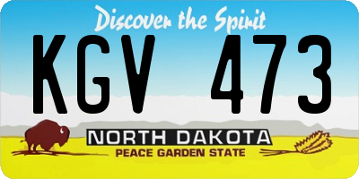 ND license plate KGV473