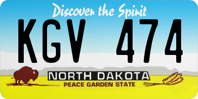 ND license plate KGV474