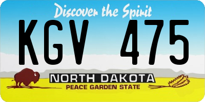 ND license plate KGV475