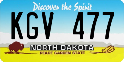 ND license plate KGV477