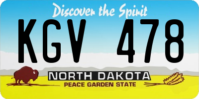 ND license plate KGV478