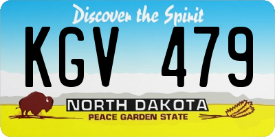 ND license plate KGV479
