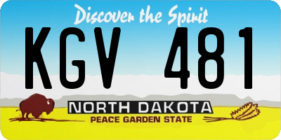 ND license plate KGV481
