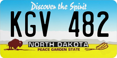 ND license plate KGV482